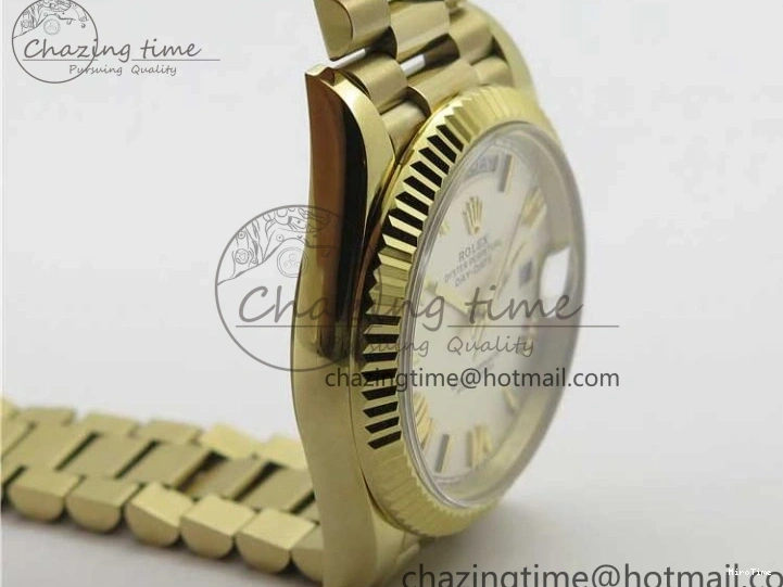 MiroTime 0220 Day-Date 40mm 228239 BP New Dial Version 904 YG Silver Roman Markers Dial on SS President Bracelet A Popular 2806